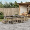 vidaXL 15-delige Tuinset met kussens poly rattan gemengd beige