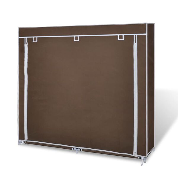 vidaXL Schoenenkast met hoes 115x28x110 stof bruin