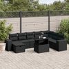vidaXL 9-delige Loungeset met kussens poly rattan zwart