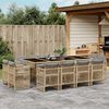 vidaXL 13-delige Tuinset met kussens poly rattan gemengd beige