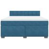 vidaXL Boxspring met matras fluweel blauw 180x200 cm