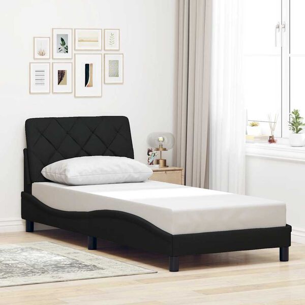 vidaXL Bedframe zonder matras 80x200 cm stof zwart