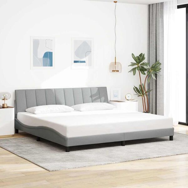 vidaXL Bedframe zonder matras "Hanko" stof lichtgrijs 200x200 cm