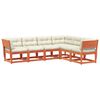 vidaXL 6-delige Loungeset met kussens massief grenenhout wasbruin