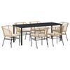 vidaXL Tuin Eetset 7 pcs Bruin poly rattan