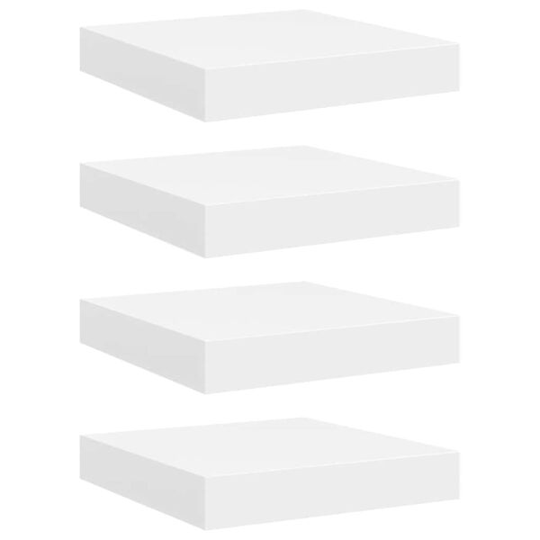 vidaXL Wandschappen zwevend 4 st 23x23,5x3,8 cm MDF wit