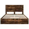 vidaXL Opslag bed met lade Gerookt eiken 160 x 200 cm Bewerkt hout