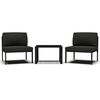 vidaXL 3-delige Loungeset met kussens aluminium antracietkleurig