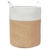 vidaXL Opbergmand &Oslash; 38x46 cm katoen bruin en wit
