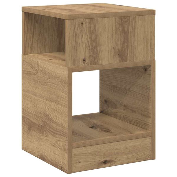 vidaXL Bijzettafel Artisan Eiken 30,5 x 30 x 45 cm Bewerkt hout