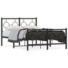 vidaXL Bedframe met hoofd- en voeteneinde metaal zwart 120x200 cm