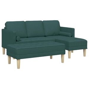vidaXL Bankstel 2 st Donkergroen Polyester