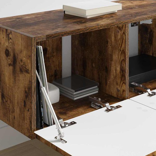 vidaXL TV Wandkast Gerookt eiken 78,5 x 31 x 29,5 cm Bewerkt hout