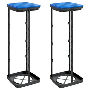 vidaXL Vuilniszakhouders 2 st 120 L PP zwart en blauw
