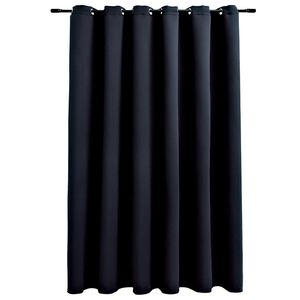 vidaXL Gordijn verduisterend met metalen ringen 290x245 cm zwart