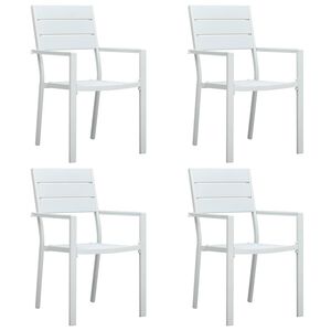 vidaXL Tuinstoelen 4 st hout-look HDPE wit