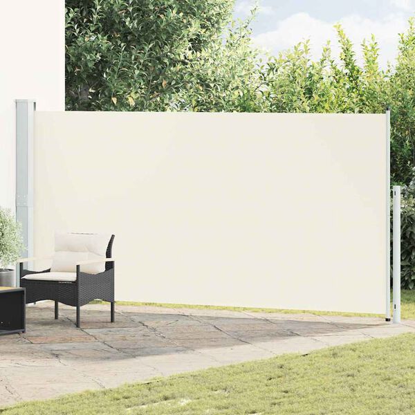 vidaXL Tuinscherm uittrekbaar 180x500 cm crèmekleurig