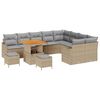 vidaXL Tuin Sofa Set met kussen met opslag 12 pcs Beige en Licht Grijs