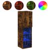 vidaXL Tv-meubels LED-verlichting 2 st 30,5x30x102 cm gerookt eiken