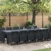 vidaXL Tuin Eetset 15 pcs Antraciet Polt riet