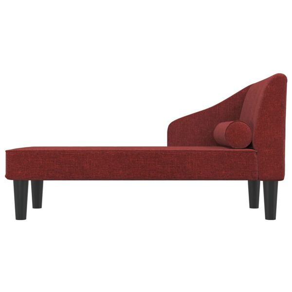 vidaXL Chaise longue met bolster stof wijnrood