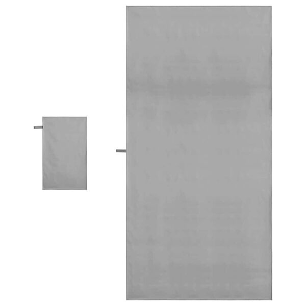 vidaXL Set van Sporthanddoeken 2 pcs Donkergrijs Stof