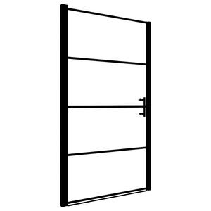 vidaXL Douchedeur mat 81x195 cm gehard glas zwart