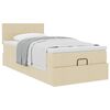 vidaXL Ottoman bed met matras 90x190cm stof cr&egrave;mekleurig