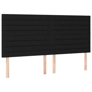 vidaXL Hoofdbord zwart 160x5x118/128 cm stof