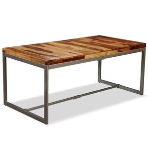 vidaXL Eettafel 180 cm massief acaciahout en staal