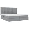 vidaXL Opbergbed met LED met matras Lichtgrijs 200 x 200 cm Polyester