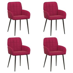 vidaXL Eettafelstoelen 4 st fluweel Wijnrood 57 x 50 x 85 cm