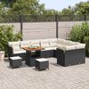 vidaXL Tuin Sofa Set met kussen met opslag 12 pcs Zwart en crème