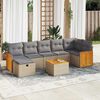 vidaXL 7-delige Loungeset met kussens poly rattan beige