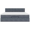 vidaXL Ottoman bed met matras 180x200cm fluweel donkergrijs
