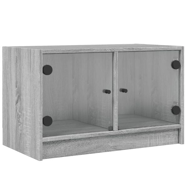 vidaXL Tv-meubel met glazen deuren 68x37x42 cm grijs sonoma eiken