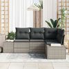 vidaXL Tuin Sofa Set 4 pcs Lichtgrijs poly rattan