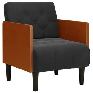 vidaXL Fauteuil met armleuningen 55 cm fluweel zwart