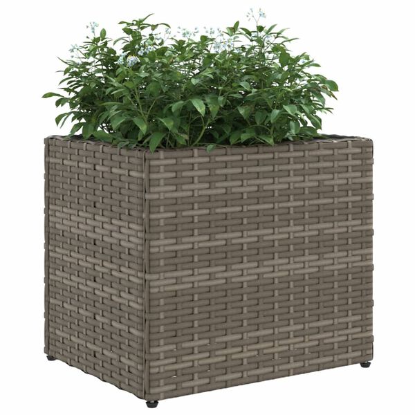 vidaXL Plantenbakken 2 st 36x30x32 cm poly rattan grijs