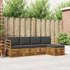 vidaXL Sofa-Sets 5 pcs Natuurlijk en Antraciet Massief Acaciahout
