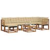 vidaXL Buiten bankenset met kussen 8 pcs Natuurlijk en Beige