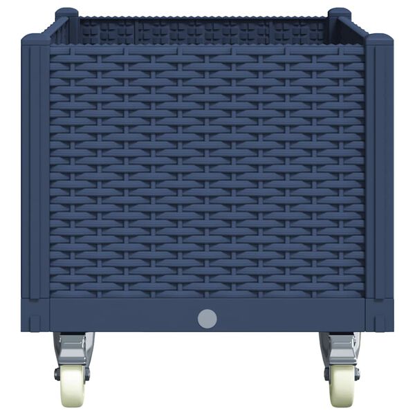 vidaXL Plantenbak met wielen 80x50x54 cm polypropeen blauwgrijs