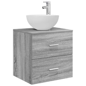 vidaXL Wandgemonteerde wastafelmeubel Grijs Sonoma 49,5 x 41 x 64,5 cm