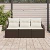 vidaXL Tuin Sofa Set met kussen met opslag 3 pcs Bruin Poly riet