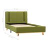 vidaXL Bedframe met LED stof groen 90x200 cm
