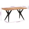 vidaXL Eettafel 140x70x76 cm massief acaciahout zwart