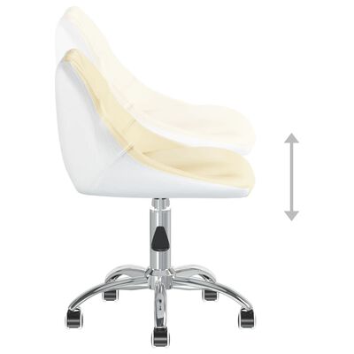 vidaXL Kantoorstoel draaibaar kunstleer crèmekleurig en wit