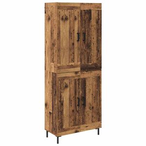 vidaXL Hoge kast 2 st Oud Hout 69,5 x 34 x 180 cm Bewerkt hout