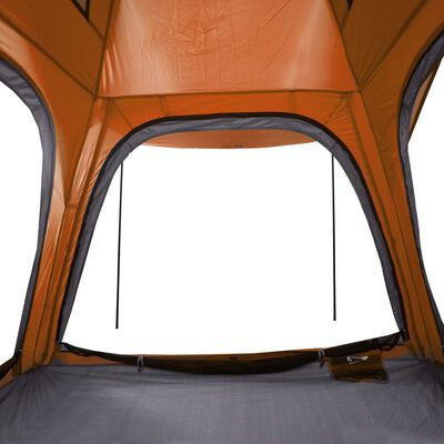 vidaXL Tent 4-persoons waterdicht snelontgrendeling grijs en oranje