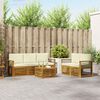 vidaXL Sofa-Sets 6 pcs Natuurlijk en Cr&egrave;me Massief Acaciahout